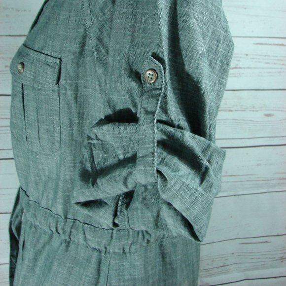 Gray Chambray Cabela's Dress Long Sleeve  Med NWT new light weight outdoor ready - Picture 10 of 16